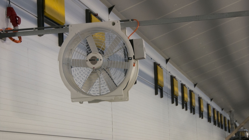 Poultry recirculation fan
